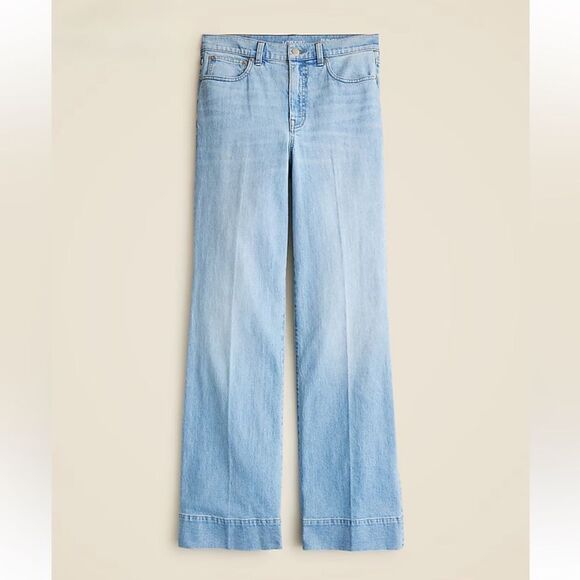 NWT J CREW PETITE New high-rise denim trouser jean in Synniva “light” Wash - Picture 8 of 10